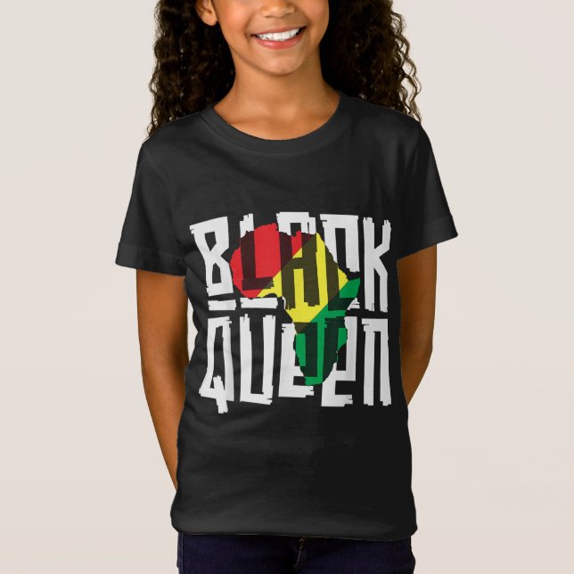 Black Queen for Women Girls History Month Africa T-Shirt (Front)