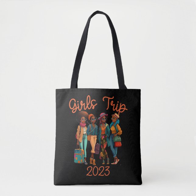 Black Queen Girls Trip African American Vacation Tote Bag (Front)