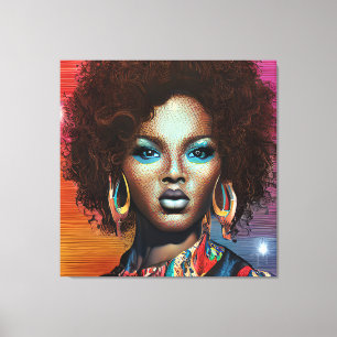 Black Queen Goddess Sista Women Melanin Sista Afro Canvas Print