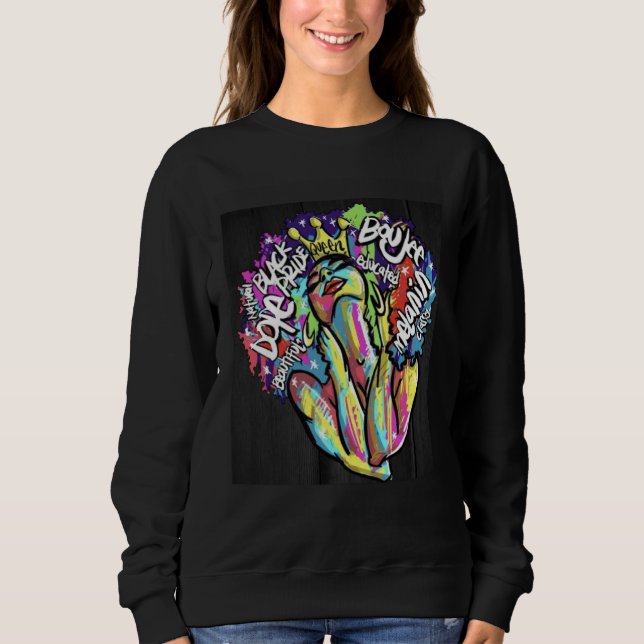 Black Queen Inspirational Graphic Sweatshirt (Front)