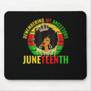 Black Queen Juneteenth Womens Girls Mouse Pad