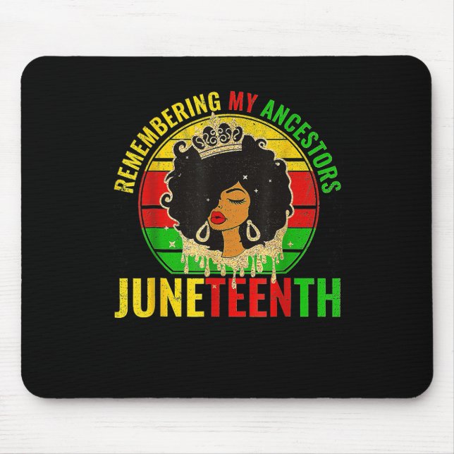 Black Queen Juneteenth Womens Girls  Mouse Pad (Front)