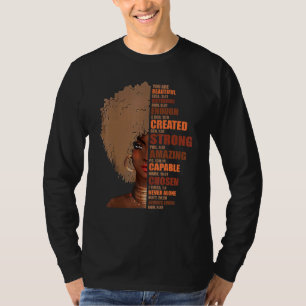 Black Queen Lady Curly Natural Afro African Americ T-Shirt