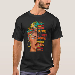 Black Queen Lady Curly Natural Afro African Americ T-Shirt