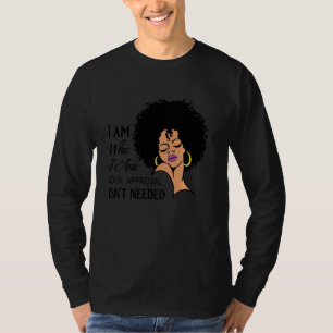 Black Queen Lady Curly Natural Afro African Americ T-Shirt