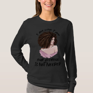 Black Queen Lady Curly Natural Afro African Americ T-Shirt