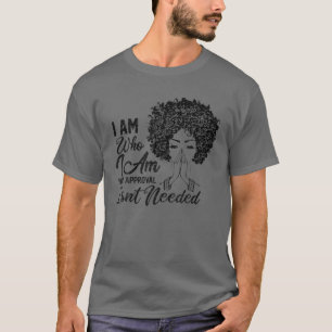 Black Queen Lady Curly Natural Afro African Americ T-Shirt