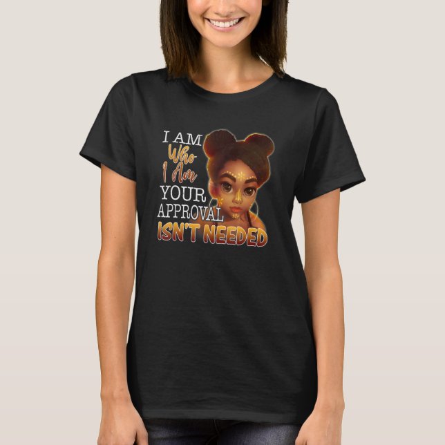 Black Queen Lady Curly Natural Afro African Americ T-Shirt (Front)