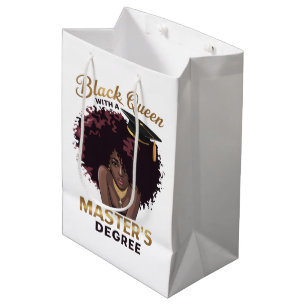Black Queen Masters Degree Cute Graduation Gifts Medium Gift Bag