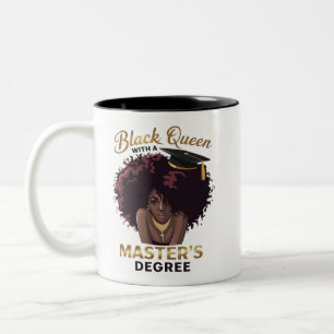 Black Queen Masters Degree Cute Graduation Gifts Two-Tone Coffee Mug
