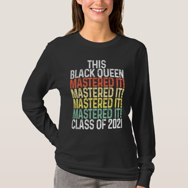 Black Queen Masters Graduation T-Shirt (Front)