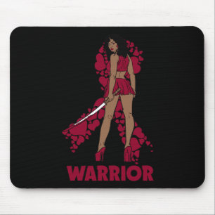 Black Queen Melanin Burgundy Ribbon Sickle Cell Aw Mouse Pad