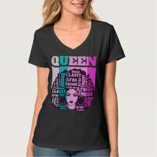 Black Queen Melanin Magic Sista Woman Queens Brown T-Shirt