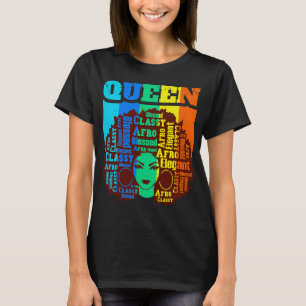 Black Queen Melanin Magic Sista Woman Queens Brown T-Shirt