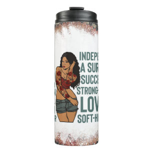 Black queen melanin poppin sista affirmation love thermal tumbler