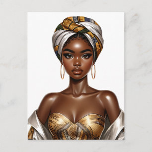 Black queen melanin Sista African American beautif Holiday Postcard