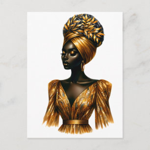 Black queen melanin Sista African American beautif Holiday Postcard