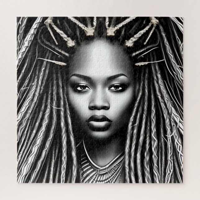 Black queen melanin Sista African American beautif Jigsaw Puzzle (Vertical)