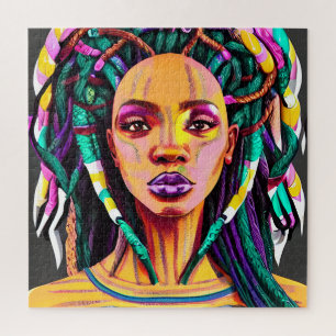 Black queen melanin Sista African American beautif Jigsaw Puzzle