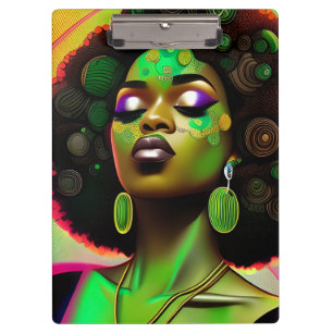 Black queen melanin Sista African American woman Clipboard