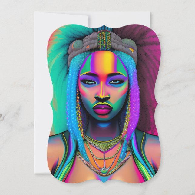 Black queen melanin Sista African American woman Invitation (Front)