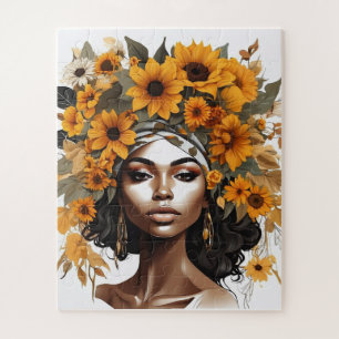 Black Queen melanin sista black girl magic sistas Jigsaw Puzzle