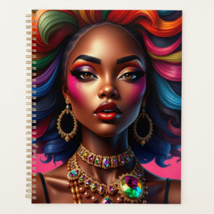 Black queen melanin sista brown skin girls sista planner