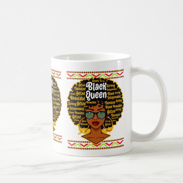 Black Queen Melanin Woman Juneteenth Sista Queens Coffee Mug (Right)
