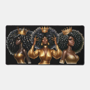 Black queen melanin woman sista queens sistas fun desk mat