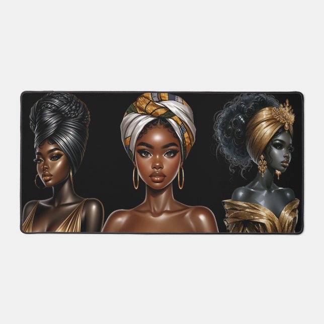 Black queen melanin woman sista queens sistas fun  desk mat (Front)