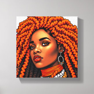 Black Queen Melanin Women Sista Orange Queens Canvas Print