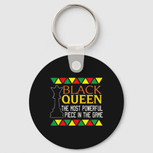 Black Queen Most Powerful Chess African American H Key Ring