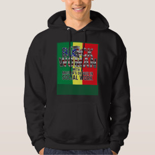Black Queen MSW Social Work Flag Masters Graduatio Hoodie