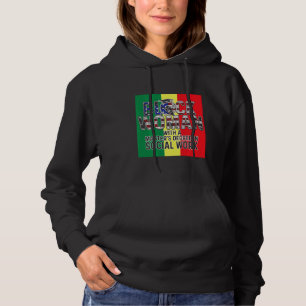 Black Queen Msw Social Work Flag Masters Graduatio Hoodie