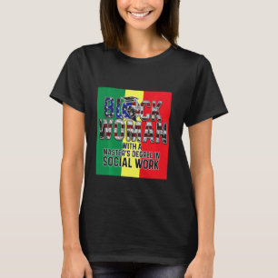 Black Queen Msw Social Work Flag Masters Graduatio T-Shirt