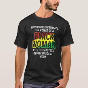 Black Queen Msw Social Work Masters Graduation T-Shirt