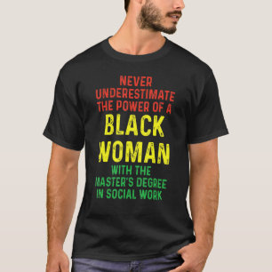Black Queen Msw Social Work Masters Graduation T-Shirt