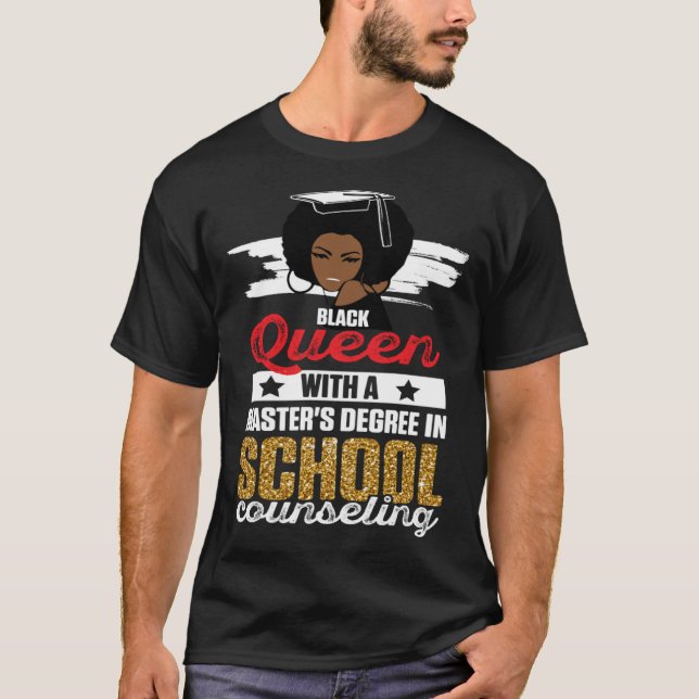 Black Queen MSW Social Work Melanated Masters Grad T-Shirt (Front)