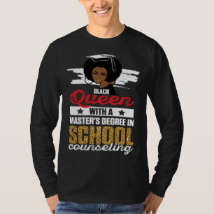 Black Queen MSW Social Work Melanated Masters Grad T-Shirt