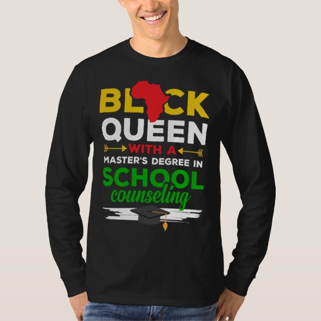Black Queen MSW Social Work Successful Masters Gra T-Shirt (Front)