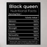 Black Queen Nutri-tion Facts T-Shirt