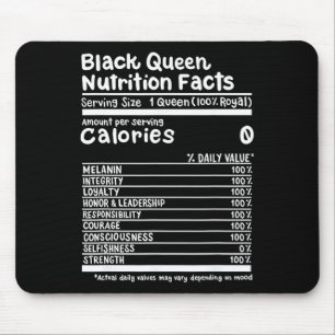 Black Queen Nutrition Facts Melanin Pride Black Hi Mouse Pad