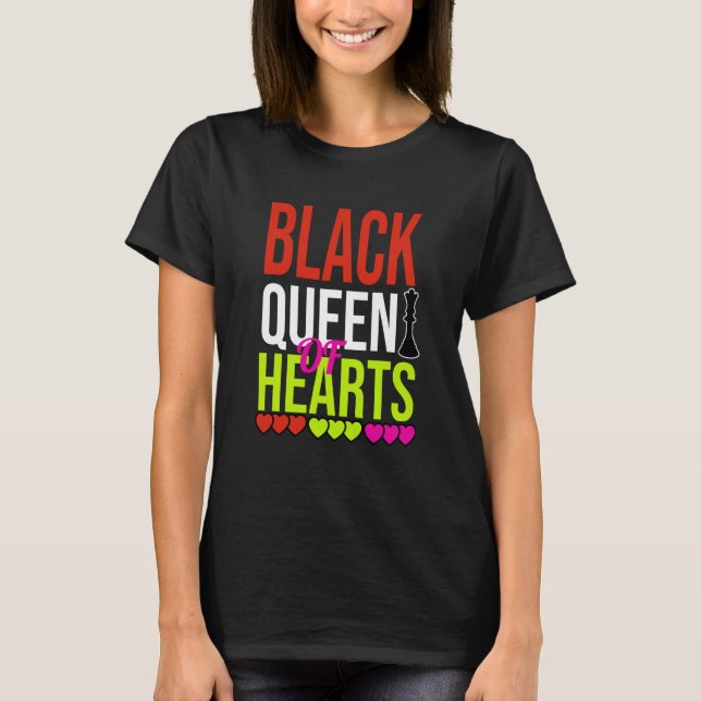 Black Queen of Hearts Valentines Day 2023 Womans C T-Shirt (Front)