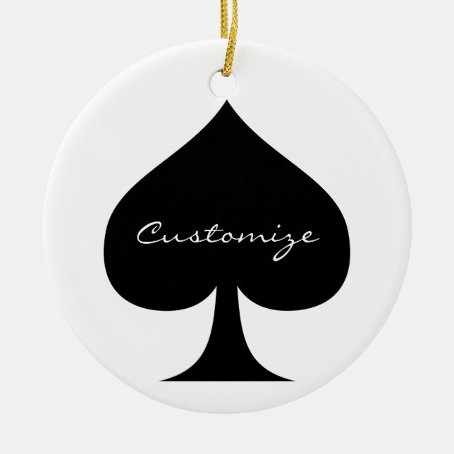 Black Queen of Spades Black Thunder_Cove Ceramic Tree Decoration (Front)