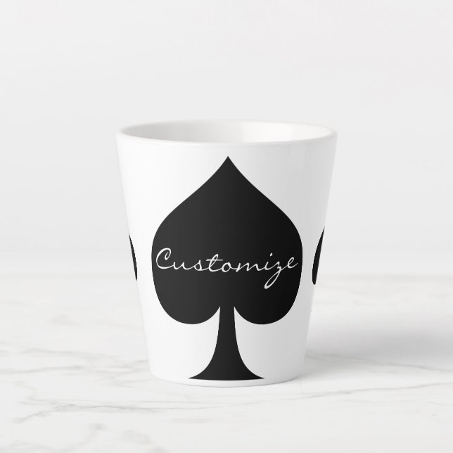 Black Queen of Spades Black Thunder_Cove Latte Mug (Front)