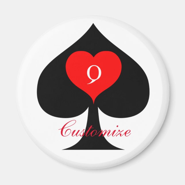 Black Queen of Spades Red Heart Thunder_Cove Magnet (Front)