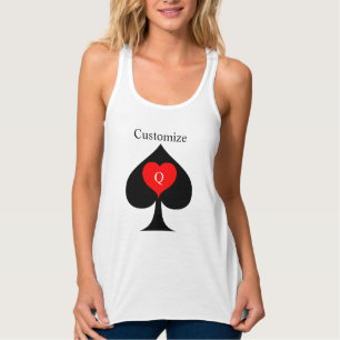 Black Queen of Spades Red Heart Thunder_Cove  Singlet