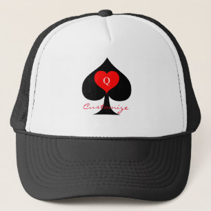 Black queen of spades Red Heart Thunder_Cove Trucker Hat