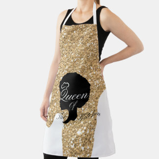 Black Queen of the Kitchen Apron