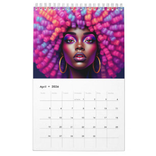 Black queen pastel rainbow melanin sista calendar